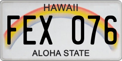 HI license plate FEX076