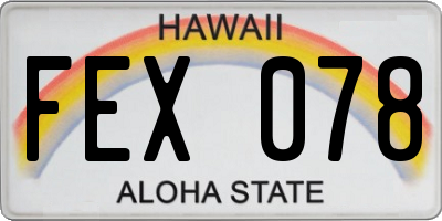 HI license plate FEX078