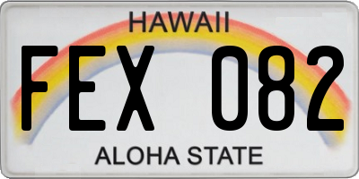 HI license plate FEX082