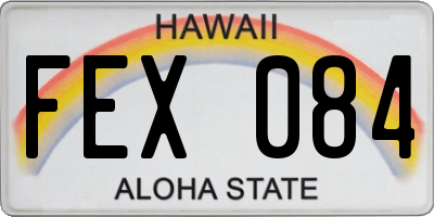 HI license plate FEX084