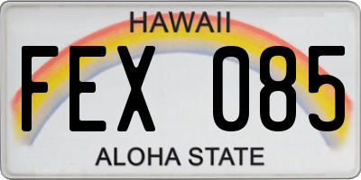 HI license plate FEX085