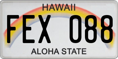 HI license plate FEX088