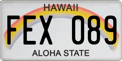 HI license plate FEX089