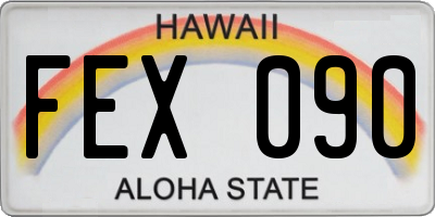 HI license plate FEX090