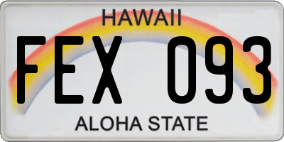 HI license plate FEX093
