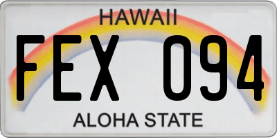 HI license plate FEX094