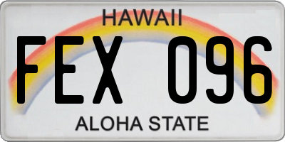 HI license plate FEX096