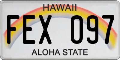 HI license plate FEX097