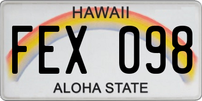 HI license plate FEX098