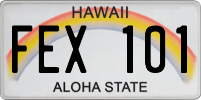 HI license plate FEX101