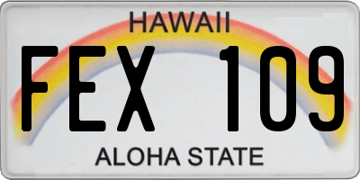 HI license plate FEX109