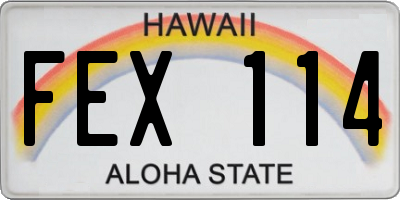 HI license plate FEX114