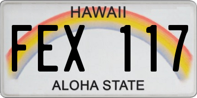 HI license plate FEX117