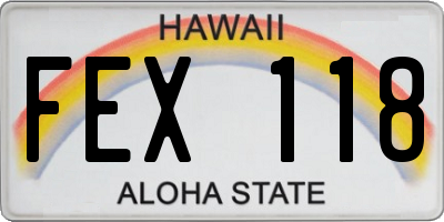 HI license plate FEX118