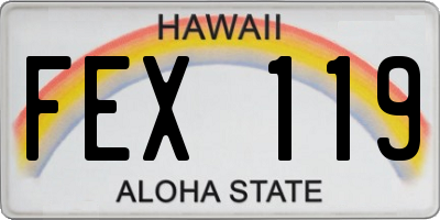 HI license plate FEX119