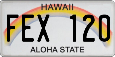 HI license plate FEX120