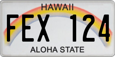 HI license plate FEX124