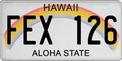 HI license plate FEX126