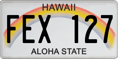 HI license plate FEX127