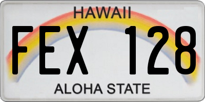 HI license plate FEX128