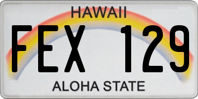 HI license plate FEX129