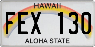 HI license plate FEX130