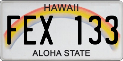 HI license plate FEX133