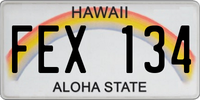 HI license plate FEX134