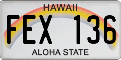 HI license plate FEX136