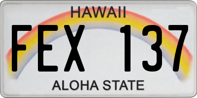 HI license plate FEX137