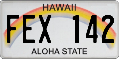 HI license plate FEX142