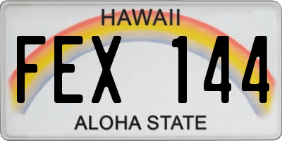 HI license plate FEX144