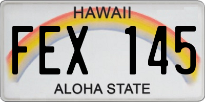 HI license plate FEX145