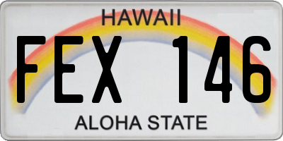 HI license plate FEX146