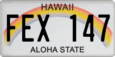 HI license plate FEX147