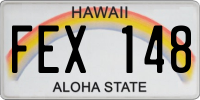 HI license plate FEX148