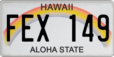 HI license plate FEX149