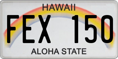 HI license plate FEX150