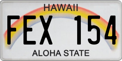HI license plate FEX154