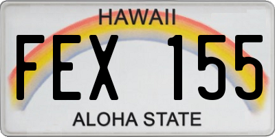 HI license plate FEX155