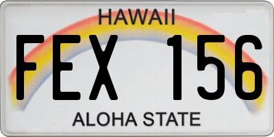 HI license plate FEX156