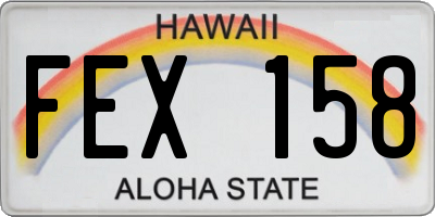 HI license plate FEX158