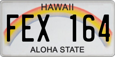 HI license plate FEX164