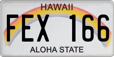 HI license plate FEX166