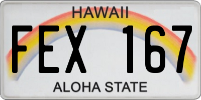 HI license plate FEX167