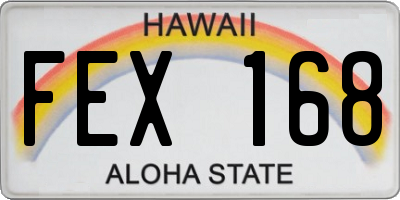 HI license plate FEX168