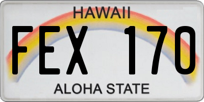 HI license plate FEX170