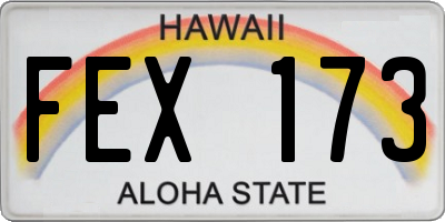HI license plate FEX173