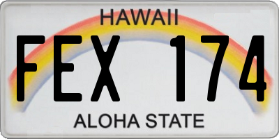 HI license plate FEX174