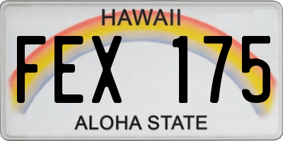 HI license plate FEX175